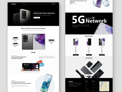 Samsung S20 website redesign adobe adobexd ui ux ux design uxui web design website