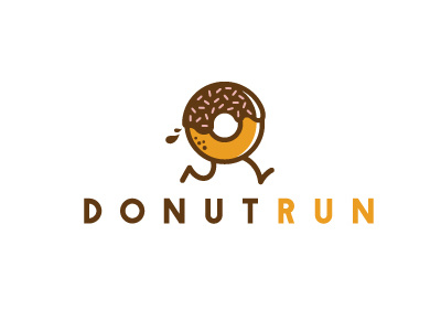 Donut run logo design .fast food donut logo run