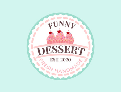 funny dessert adobe illustrator branding design flat logo logo design logodesign minimal