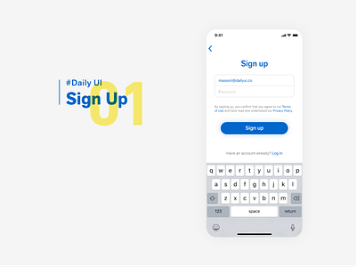 Daily UI Challenge #01 Signup design app blue ios signup ui