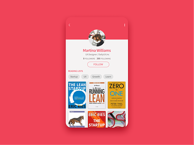 Daily UI Challenge #006 User Profile android app daily ui dailyui pink profile ui user profile