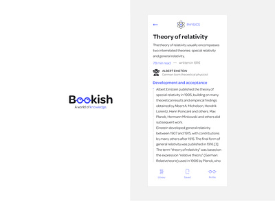 Bookish app app ui article learning app science and technology ui ui design ui practice ux