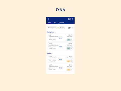 Triip. Book train, bus and carpool tickets at the best prices. adventure app ui booking destination mobile tickets tourism travel app trip ui design ux