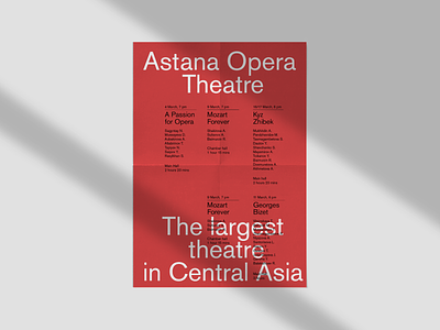 Typographic poster for Astana Opera ad banner branding cover design illustration instagram kazakhstan minimal minimalistic poster smm swiss type typographic poster typography