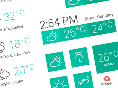 Weather Widgets (.sketch) weather widgets sketch sketchapp bohemian resource free