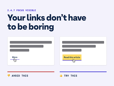 💡 Accessibility Pro-Tip: Your links don't have to be boring! a11y accessibility focus focus styles states