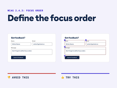 💡 Accessibility Pro-Tip: Define the focus orders