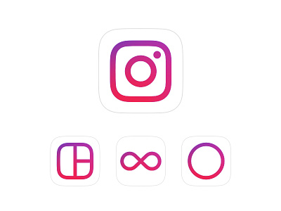 Instagram app icon app appicon boomerang facebook feature glyphs hyperlapse icon instagram layout stories
