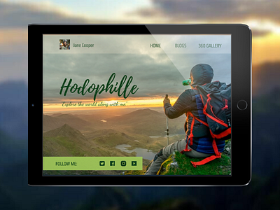 Travel blog landing page