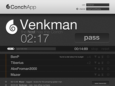 ConchApp : Host interface