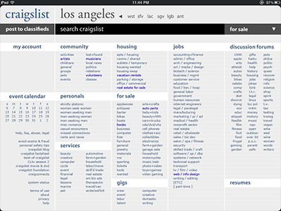 Craigslist The Web App craigslist redesign web app