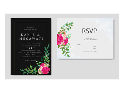 Beautiful floral frame wedding invitation card template background bouquet card design elegant event floral flower frame graphic illustration invite leaf minimalist set template vector vintage wedding wreath