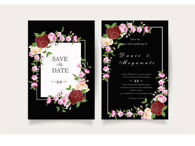 Elegant floral wedding card