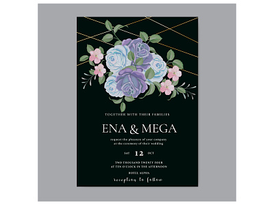 Elegant floral wedding invitation card background beautiful border card decoration decorative design elegant floral flower frame greeting illustration invitation invite romantic template vector vintage wedding