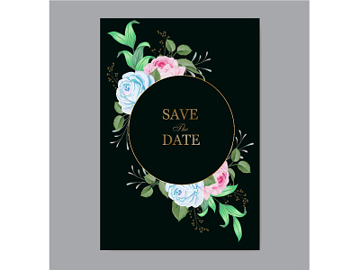 Wedding invitation save the date template with beautiful floral background beautiful card decoration decorative design elegant floral frame graphic greeting illustration invitation invite leaf spring template vector vintage wedding