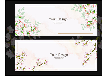 Beautiful banner cherry blossom template background banner beautiful blossom card cherry decoration design floral flower illustration invitation japanese nature pink sakura spring template vector wedding