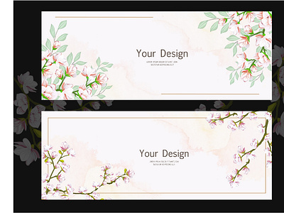 Beautiful banner cherry blossom template