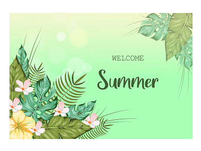 Realistic floral summer background design