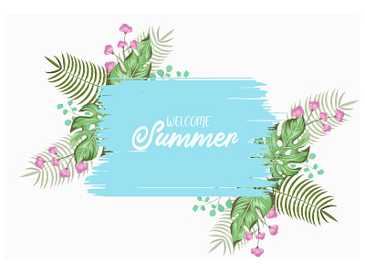 Realistic floral summer background design