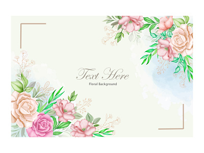 Elegant floral frame background with beautiful floral background beautiful card celebration decoration design elegant floral flower frame greeting illustration invitation rose spring template vector vintage watercolor wedding