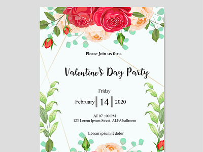 Valentine's day party invitation card 2020