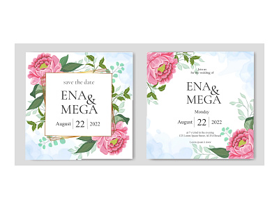 bundle set wedding invitation floral frame background 2020 background banner card celebration christmas decoration design gift greeting happy holiday illustration invitation new party template vector wedding year