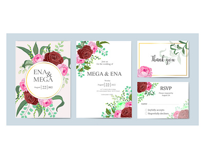 Wedding invitation card set bundle design background border card celebration decoration decorative design elegant floral frame graphic illustration invitation invite pattern template vector vintage wedding white