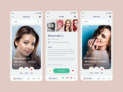 Dating App Concept aftereffects animation app animation clean design dating leving together love love birds match mobile app mobile ui motion swipe tinder ui uiux uiuxdesign valentines valentines day
