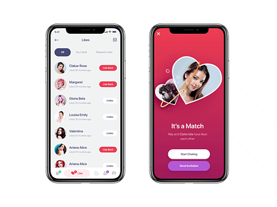 Dating App 💖 Contact Matching 🌹 aftereffects animation app animation bubble clean design contact matching dating leving together love love birds match mobile app mobile ui send invitation tinder ui uiux uiuxdesign valentines valentines day