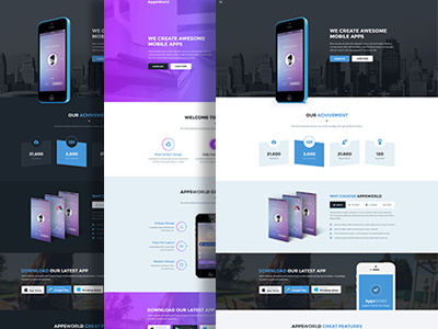 AppsWorld - Apps Landing Page apps store clean app landing ios landing landing page mobile app landing template mobile lending multiplatform multipurpose app landing pure app landing