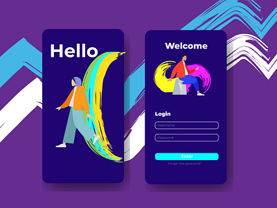 User Interface Login for mobile app app design minimal ui uidesign userinterface