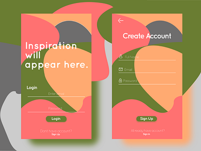 Login & Sign Up UI app design simple ui