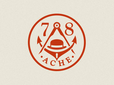 Ache 78 anchor circle hat letters logo numbs round