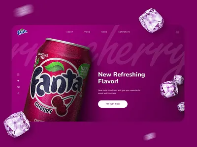 Fanta Cherry Promo Concept concept creative creativity daily fanta graphic homepage illustration juice landing main page typography ui webdesign