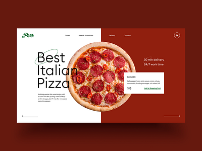 Pizza Delivery Concept_3 concept creative creativity daily delivery design food graphic homepage landing minimal modern pizza promo ui webdesign