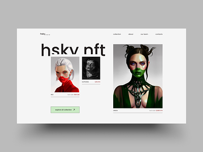 NFT concept clean creative creativity daily design homepage main page minimal nft swiss ui