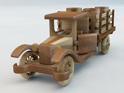 Wooden Toy Car 3d cinema4d