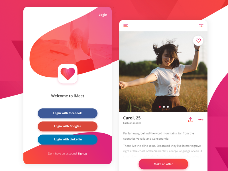 Dating app design by Othman Attaf on Dribbble