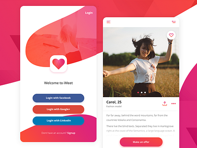 Dating app design app dating dating app design flat mobile app mobile design