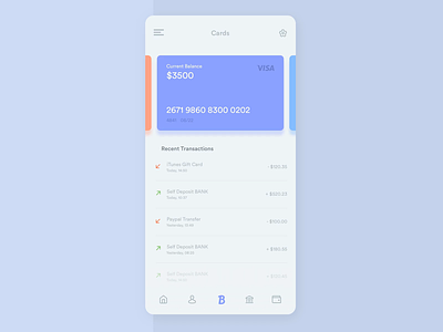Cards - Simple Interaction animation app design billing billing app cards app daily ui free sketch interaction microinteraction principle sketch ui interaction ui ux wallet wallet app