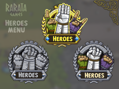 Heroes menu design game gamedev heroes menu tablet ui unit