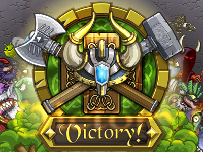 Mobile android game screen axe game hammer ui victory