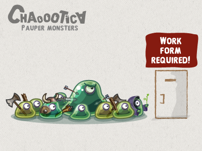 Mobile android game. Work form. game monster pauper ui