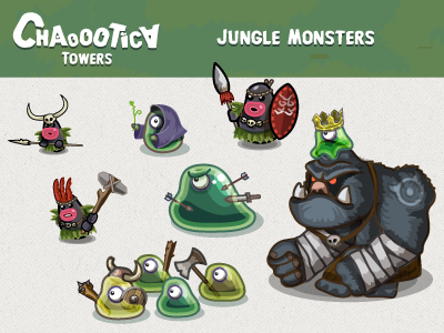 Mobile game android game: Jungle monsters android design fun game monsters new phone snow ui