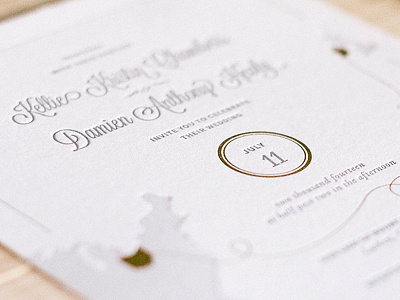 Wedding Invitations gold foiling invitations letterpress print design