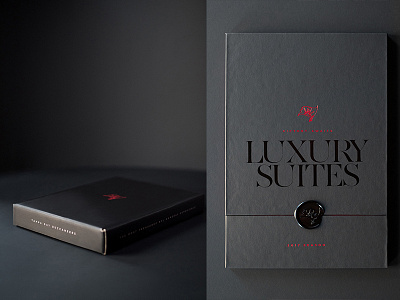 Luxury Suites Collateral (Part I) black design emboss foiling football stuff layout nfl packaging print soft touch tampa wax seal