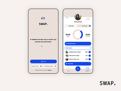 'Swap' - classifieds app app design flat logo minimal ui