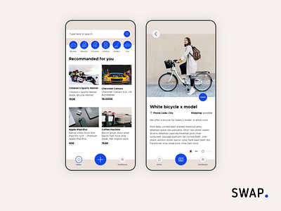 'Swap' - classifieds app app branding design minimal ui
