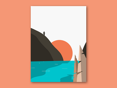 Dypp Sunset app design flat illustration minimal procreate ui ux vector