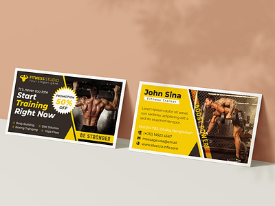 Gym and Fitness Training Center Promotional Business Card